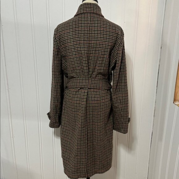 Lauren Ralph Lauren Wool Houndstooth Belted Trench Coat Women’s Large – 2018 - Picture 6 of 10